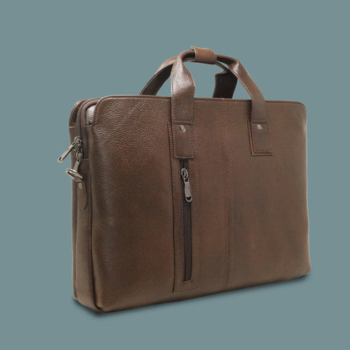 Tveshan Genuine Leather Laptop Messenger Bag For Men
